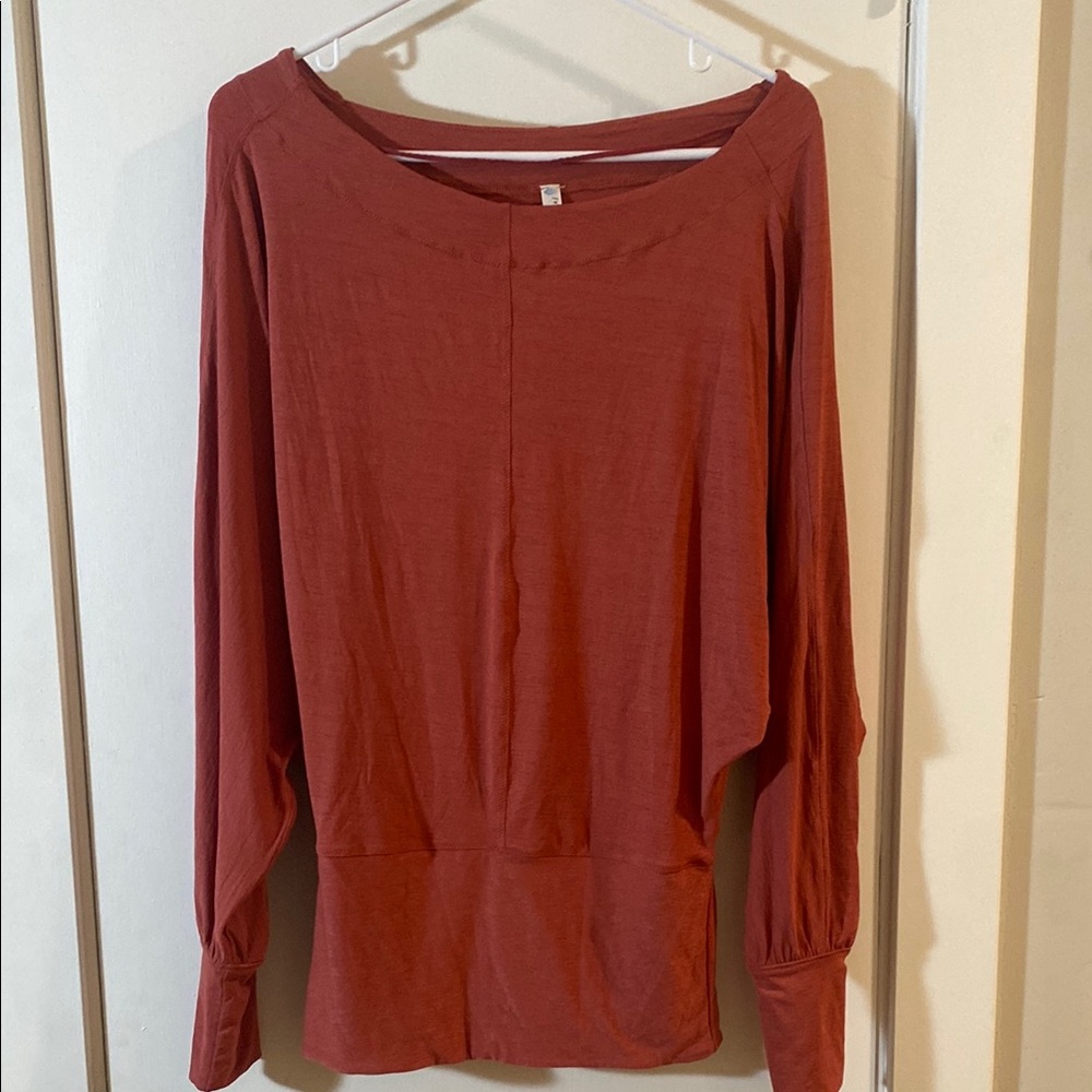FP Movement by Free People Red Long Sleeve Relaxed Blouse